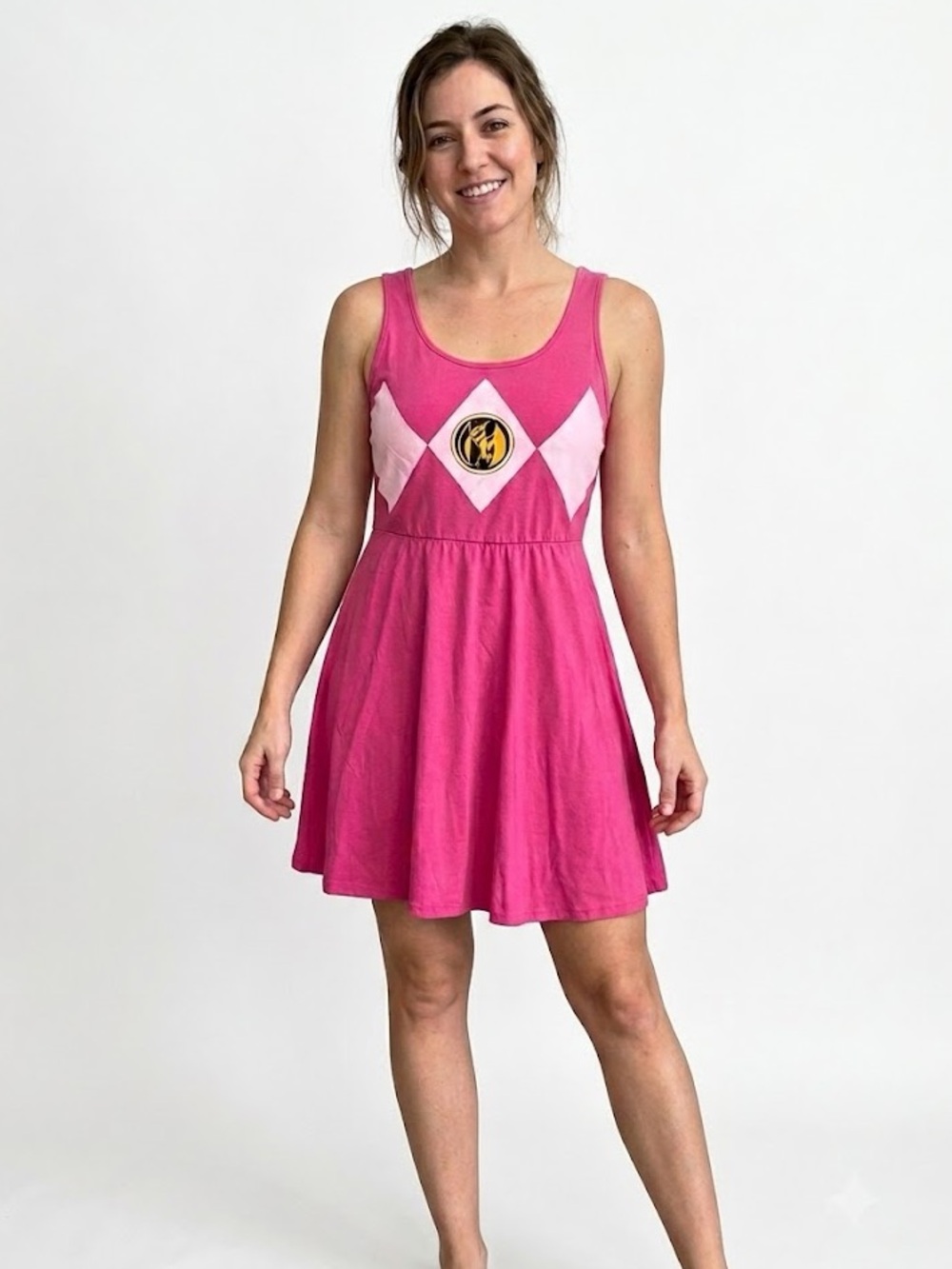 Mighty Fine Mighty Morphin Power Rangers Pink Ranger Skater Dress